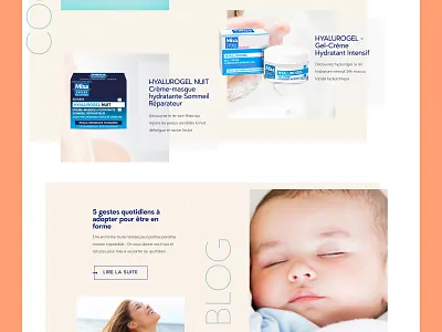 Mixa homepage luxe skincare webdesig website