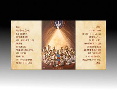 Prayer to the Holy Spirit. Wallpaper, triptic, presentation christian faith graphic design prayer