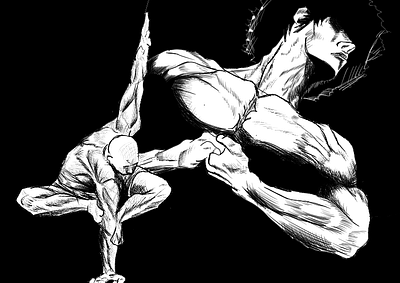 Anatomy study digital anatomy black and white digital illustration
