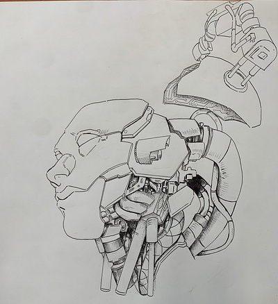 Cyberpunk portrait illustration cynerpunk design fan art illustration ink