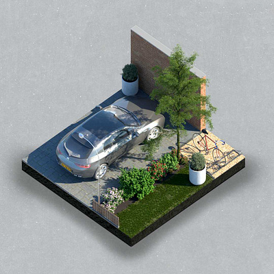 Isometric Car cgi illustration isometric maya photoshop rendering renders v ray vray