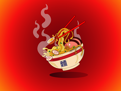 Hot Ramen graphic design illustration vector