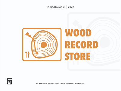 Wood Record Store branding flat logo minimal minimal logo record store vinyl