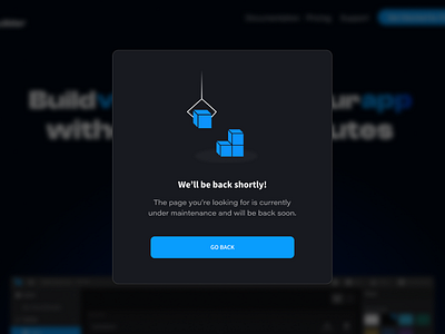 Maintenance Popup | App Builder graphic design illustration ui ux vector