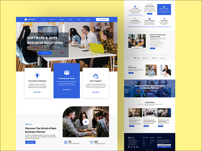 Business Solutions Company Landing Page branding business design landingpage softwarecompany ui ux visuals