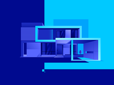 House illustration adobe illustrator blue building building illustration civil engeneering constuction home house illustration vector