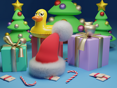 New Year scene 3d illustration