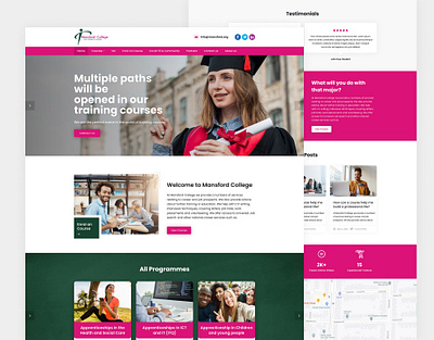 Education College Website Landing Page bootstrap branding college college website design education education website figma graphic design homepage illustration landing page school uiux web design webdesign website design website ui design website uiux wordpress