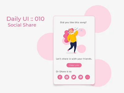 Daily UI : 010 | Social Share 100 day challenge 100ui dailyui day 010 design ui ui challenge