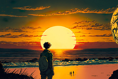 Beach 7 ai art color concept design digital gradient illustration light midjourney minimal painting photoshop simple