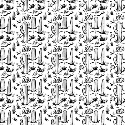 Cacti Desert Pattern cacti cactus desert graphic design illustration patterns textiles wallpaper