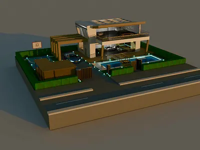 Some villa design 3d art audir8 cinema4d design graphic design illustration style villa