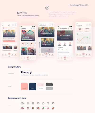 Therapy App | Mobile Design app design minimal mobile ui user experience user interaction user interface ux
