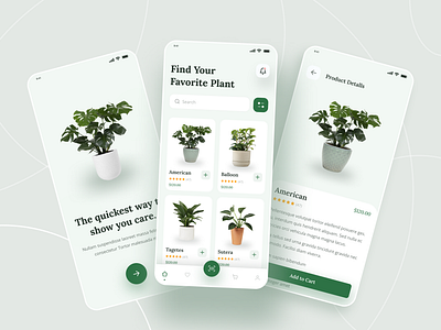 Plant Mobile App Design Concept appui cactus ecommerce flower gardening green houseplant indorplant mobileapp nature plant plantapp plantbuy plantsell plantui tree uidesign uiux uxdesign