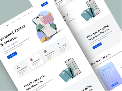 E-wallet landing page. banking branding design e wallet e wallet landing page illustration landing page money transfer payment typography ui ui design ux ux design web web design