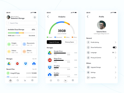 Storage App Concept app design clean design filemanagment app minimal app concept mobile app mobile app design storage app ui uiux ux