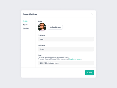 Account Settings Modal avatar button daily ui form inputs modal product design uiux user experience user interface