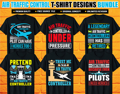 Air Traffic Control T-Shirt design bundle adventure airport airtraffic airtrafficcontrol airtrafficcontroller apparel art t shirt design atc avgeek aviation branding custom design illustration logo pilot vintage