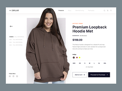 Ecommerce Clothing | Product Details apparels brand branding clothing designer fashion landingpage product trends ui wear website winterproductd