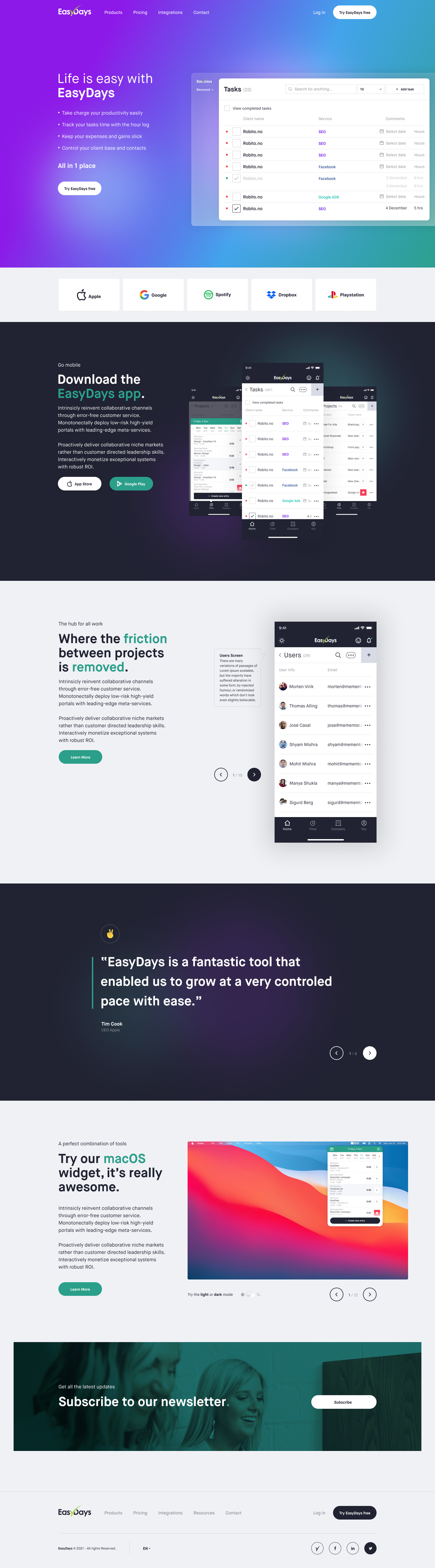 EasyDays SaaS branding design product saas typography ui ux website