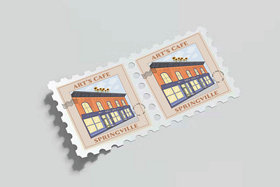 Art's Cafe Stamp illustration design graphic design illustration