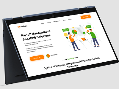 Toofacile - Payroll Management Landing Page Design ar shakir bank landing page branding design figma graphic design landing page landingpage pico design ui ux