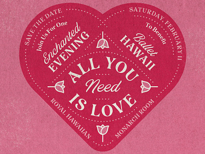 Save the Date - All You Need Is Love branding heart hearts illustration invitation invite love romance romantic rose roses savethedate typography valentine valentines day