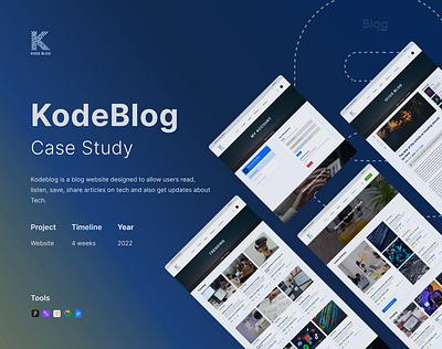KodeBlog Case study adobe xd blog blogging case study design figma mobile mobile app design news and update tech ui ux website website design xddailychallenge