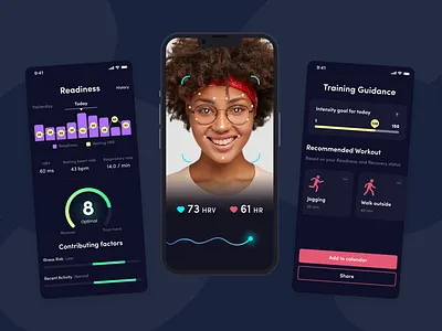 Biomarker product for health&fitness apps - ux/ui achievements app concept design design concept figma fitness heart rate hrv ios ios app ios app design mobile product product design progress sport ui ux weekly progress