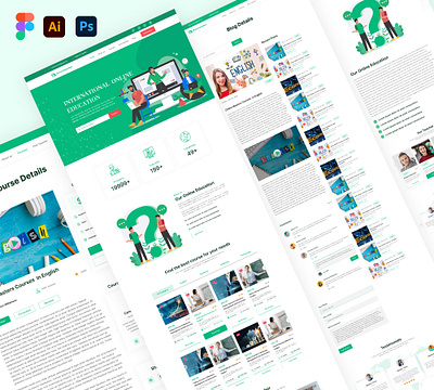 Online Education - Website UI Case Study caes study education figma graphic design landing pages online online education ui ui case study uidesign uiux uiuxdesign user exprience user inteface uxdesign web desing website