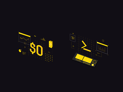 Isometric illustrations for fintech finance api financial isometric fintech isometric illustration percent isometric