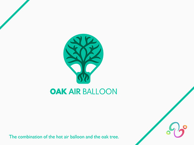 Oak Air Balloon balloon branch brand design brand designer fly holiday hot air balloon logo design logo designer logo for sale logo idea logo inspiration logomark logotype nature oak oak tree tree vacation zzoe iggi