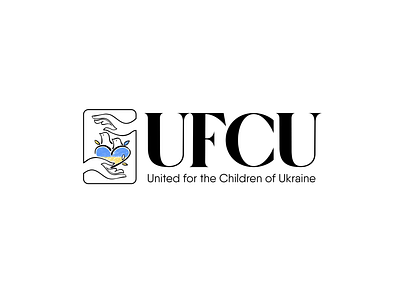 UFCU Charity Logo blue branding charity children emblem graphic design humanitary logo serif ukraine yellow