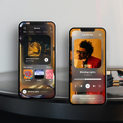 Muscly - Music player Mobile App app appdesign design figma mobila mobileappdesign ui ux