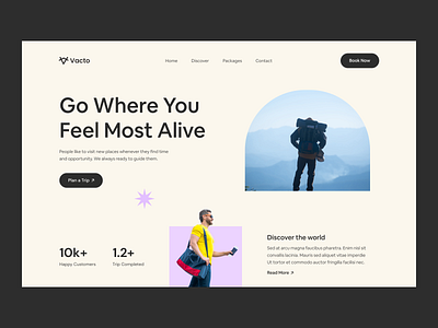 Travel Web Exploration agency clean design explore figma guide header homepage landing page minimal service tourism tours travel travel landing page trip ui ux web design webflow website