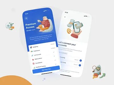 Budget Tracker App account bank budget planner business expense finance fintech money premium subscription tracker ui upgrade ux