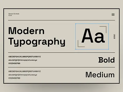 Minimalist Swiss Font Landing Page big type clean font geometric grid landing page layout minimalist space grotesk swiss typeface typography ui