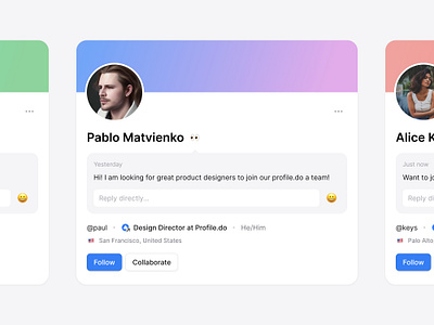 Profile Card on Desktop card follow network profile profile.do social social network social profile startup user