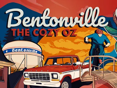 Bentonville, AR anugroho artist design graphic design illustration interior mural vector
