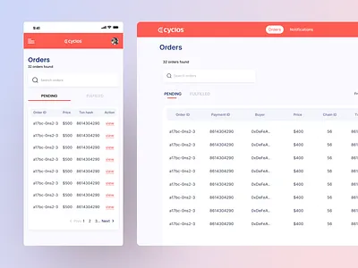 Cyclos Order Management design ecommerce minimal ui ui deisgn uiux uiux design web web design