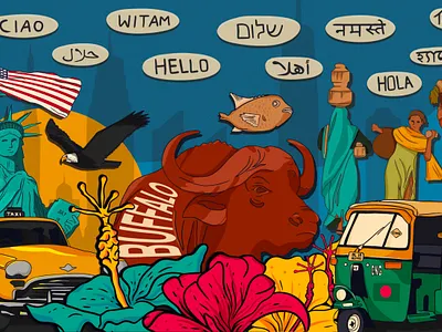 Buffalo Trade Center anugroho artist design graphic design illustration interior mural