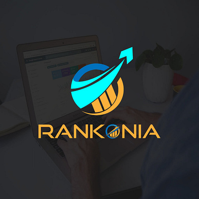 Rankonia logo Design 3d attractive logo branding design graphic design illustration logo logo design motion graphics ui unique logo design