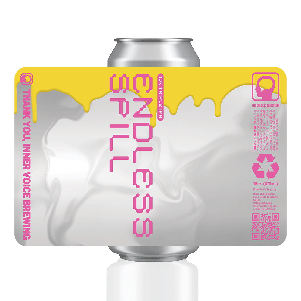 Endless Spill art beer can design can labels design graphic design illustration inner voice brewing label design labels typography