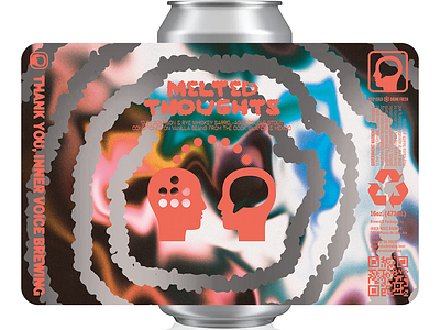 Melted Thoughts art beer brewing can design design graphic design illustration inner voice brewing label design labels typography visual design