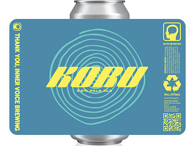 Koru art beer brewing can design design graphic design illustration inner voice brewing label label design typography