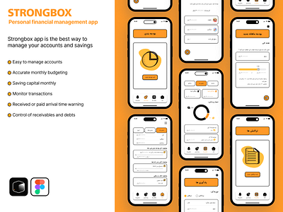 Personal financial management (StrongBox) app design graphic design iphone14 logo mobile app typography ui ux