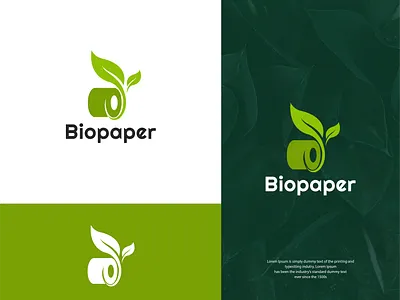 BIOPAPER LOGO bathroom bioleaf branding identity financial green grow paper paper roll sanitary tissue tissueleaf toilet paper