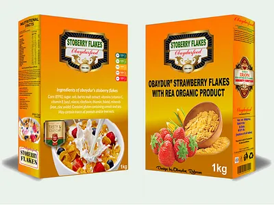 Strawberry flakes vertical box packet Design book cover design bottle label design bottle mockup psd branding brochure template design flyer food menu card illustration logo packaging mockup supplements bottle label tag design