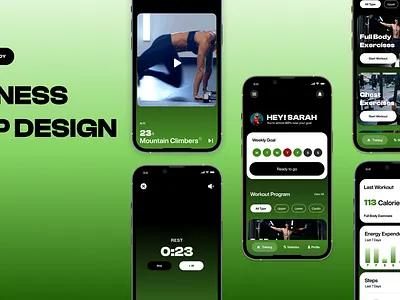 Fitness App - UI/UX Case Study app case study design fitness app gradient minimal mockup modern popular product typography ui ux