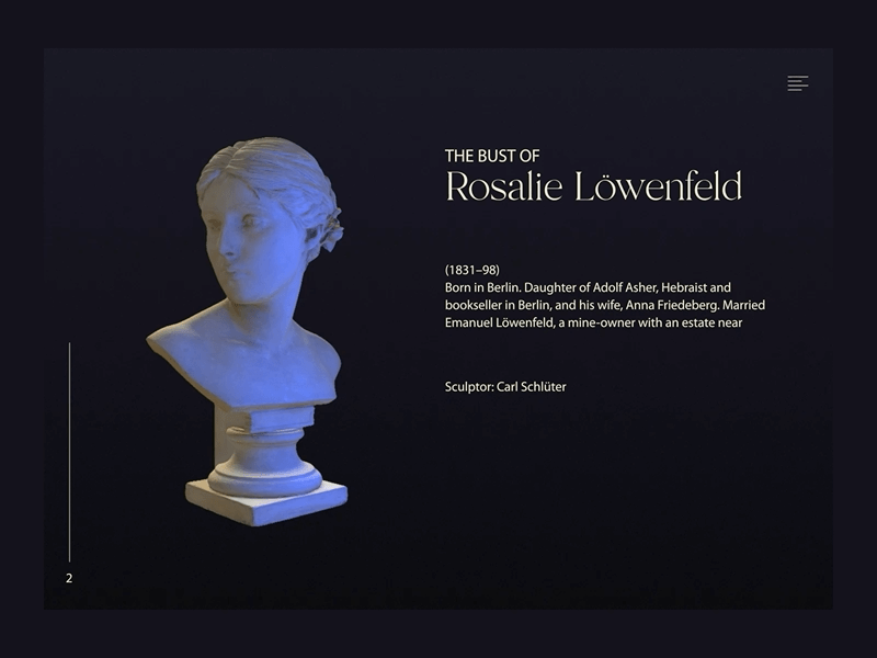 Virtual museum 3d animation design history interaction museum prototype sculpture ui website